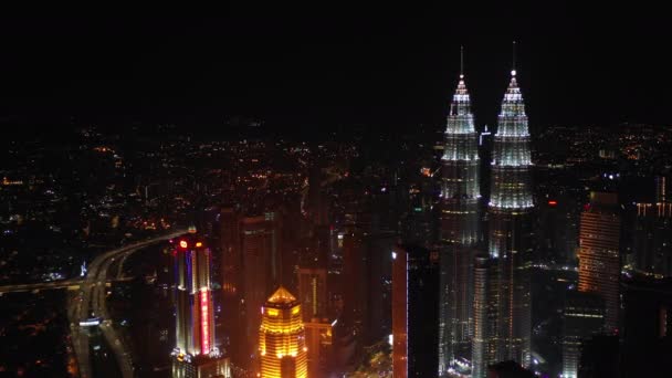 Kuala Lumpur Malaysia September 2018 Night Time Kuala Lumpur Downtown — ストック動画