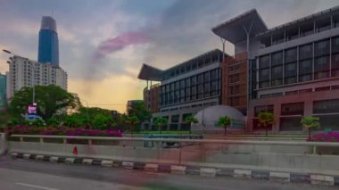 gün zaman kuala lumpur şehir merkezi Rating sokak kavşak metro hattı panorama 4k timelapse Malezya
