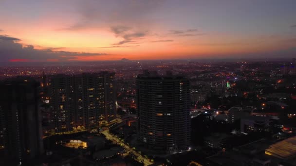 Tramonto Cielo Bangalore Città Alto Panorama Aereo India — Video Stock