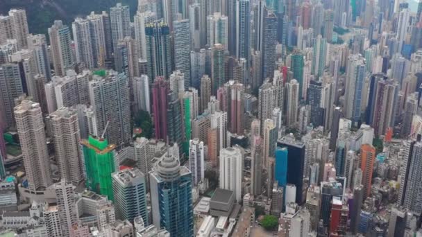 Día Tiempo Vuelo Sobre Hong Kong Ciudad Apartamento Edificios Área — Vídeos de Stock