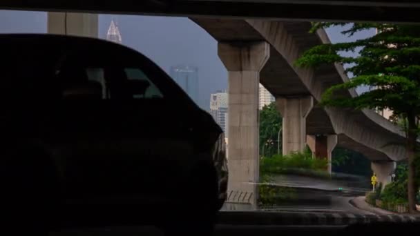 Siang Waktu Kuala Lumpur Pusat Lalu Lintas Jalan Lintas Lintas — Stok Video