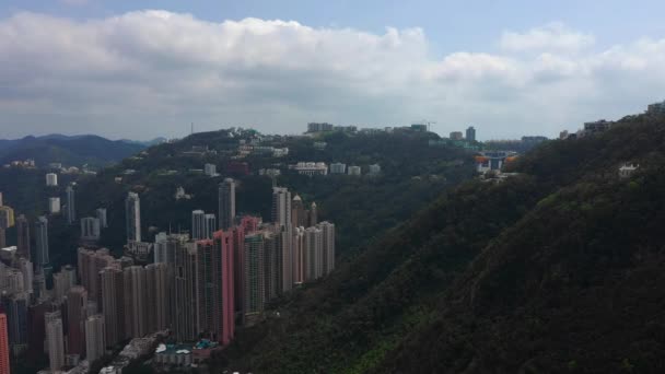 Hora Del Día Hong Kong Paisaje Urbano Complejo Viviente Victoria — Vídeos de Stock