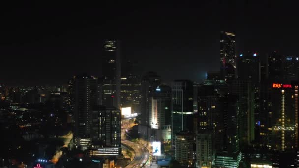 Kuala Lumpur Malajsie Září 2018 Noční Kuala Lumpur Letecké Panorama — Stock video