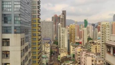 Kowloon oturma blok gündüz hava sokak görüntülemek 4 k hong kong