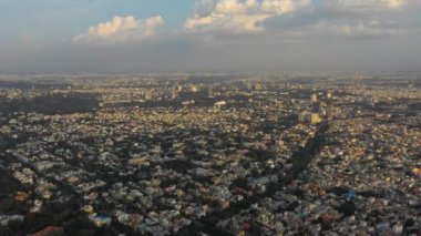 gün zaman bangalore şehir yüksek hava panorama 4k Hindistan