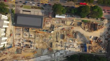 günbatımı zamanı kuala lumpur şehir merkezi inşaat hava topdown panorama 4k Malezya