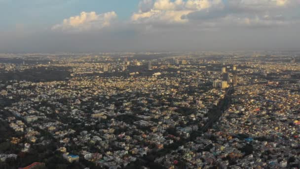 Day Time Bangalore City High Aerial Panorama India — Stock Video