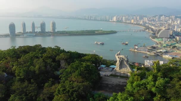 Sanya China Septiembre 2018 Panorama Aéreo Isla Hainan Circa Septiembre — Vídeos de Stock