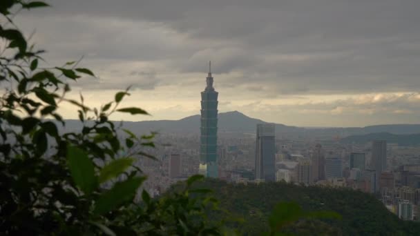 Tempo Giorno Taipei Panorama Del Paesaggio Urbano Filmati Cina — Video Stock