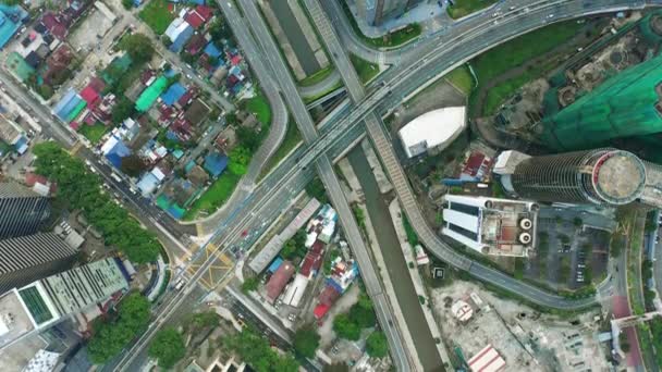 Tiempo Del Día Kuala Lumpur Ciudad Tráfico Calle Carretera Canal — Vídeos de Stock