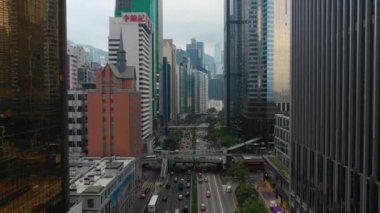 Hong Kong - 21 Aralık 2016: gün zaman hong kong şehir trafik tramvay yol yolculuk panorama 4k yaklaşık 21 Aralık 2016 hong kong.