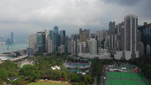 Dag Tijd Hong Kong Stad Wan Chai Sport Grond Stadion — Stockvideo