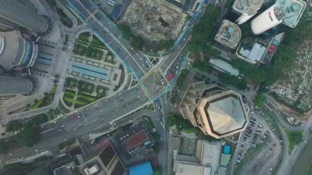 Noche Kuala Lumpur Paisaje Urbano Topdown Vista Aérea Malaysia — Vídeos de Stock