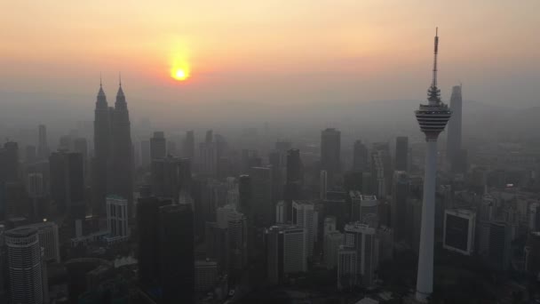 Kuala Lumpur Malezja Września 2018 Wieczór Kuala Lumpur Panorama Powietrzna — Wideo stockowe