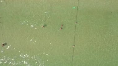 Sanya, Çin-Eylül 30 2018: Hainan Island havadan Panorama 4k yaklaşık Eylül 30 2018 Sanya Hainan Çin.