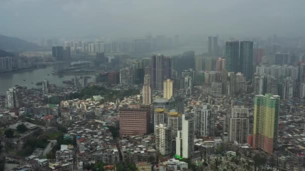 Stadsgezicht uitzicht over Macau stad — Stockvideo