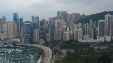 Hong Kong - 21 Aralık 2016: gün zaman hong kong şehir trafik tramvay yol yolculuk panorama 4k yaklaşık 21 Aralık 2016 hong kong.