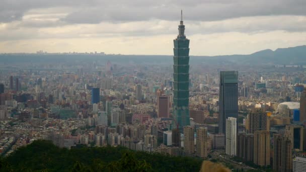 День Тайбэй Панорама Города Отснятый Материал Китай — стоковое видео