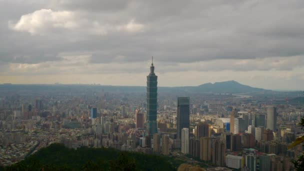 Gün Zaman Taipei Cityscape Panorama Görüntüleri Çin — Stok video