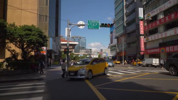 Taipei Taiwan Gennaio 2018 Giornata Sole Taipei Traffico Cittadino Strada — Video Stock