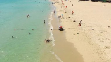 Sanya, Çin-Eylül 30 2018: Hainan Island havadan Panorama 4k yaklaşık Eylül 30 2018 Sanya Hainan Çin.