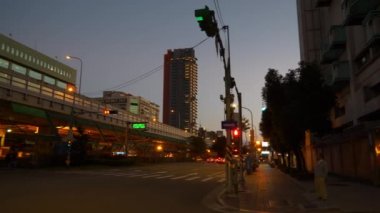 Taipei, Tayvan - 13 Ocak 2018: Akşam taipei şehir trafik caddesi yol kavşağı panorama 4k circa 13 Ocak 2018 taipei, tayvan.