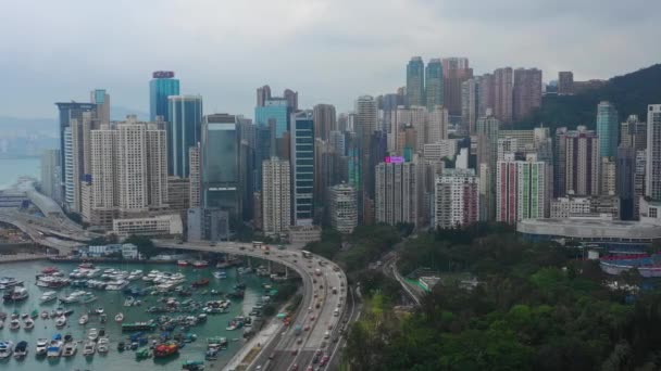 Hong Kong Dezember 2016 Tagsüber Hong Kong City Traffic Stram — Stockvideo
