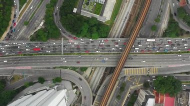 akşam 4 k Malezya kuala lumpur cityscape Rating sokak yol hava topdown panorama uçuş