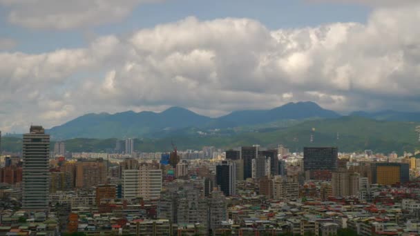 Dag Tijd Taipei Stadsgezicht Panorama Beelden China — Stockvideo