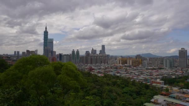 Gün Zaman Taipei Cityscape Panorama Görüntüleri Çin — Stok video