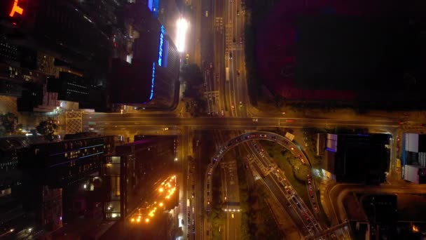 Hong Kong December 2016 Nacht Tijd Hong Kong Stad Verkeer — Stockvideo