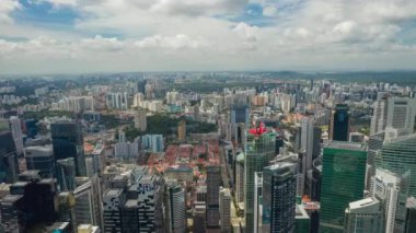 Singapur şehir Pazar Hava Panorama 4k Timelapse