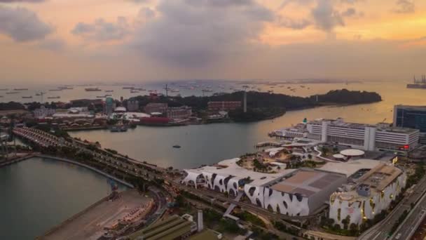 Singapore Stad China Stad Markt Lucht Topdown Panorama Timelapse — Stockvideo
