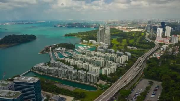 Singapore Città China Città Mercato Aereo Topdown Panorama Timelapse — Video Stock