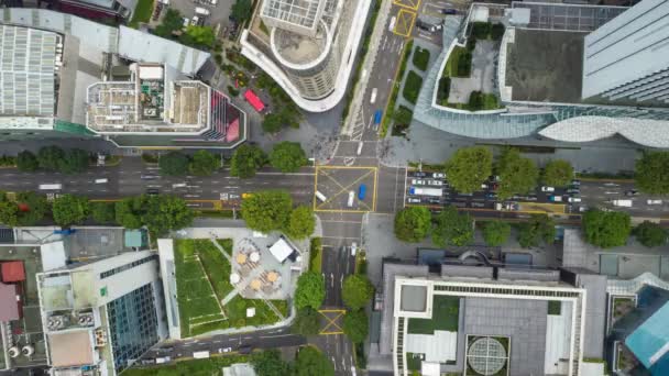 Singapore City China Town Marknaden Antenn Topdown Panorama Timelapse — Stockvideo