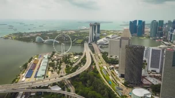 Singapore Stad China Stad Markt Lucht Topdown Panorama Timelapse — Stockvideo