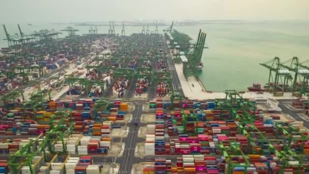 Σιγκαπούρη Timelapse Dock Cityscape Πλάνα Πανόραμα — Αρχείο Βίντεο