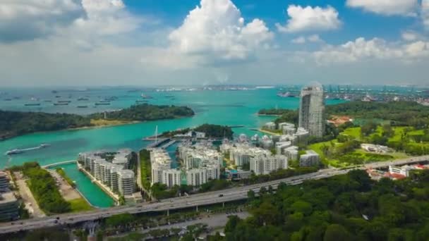 Singapore Città China Città Mercato Aereo Topdown Panorama Timelapse — Video Stock