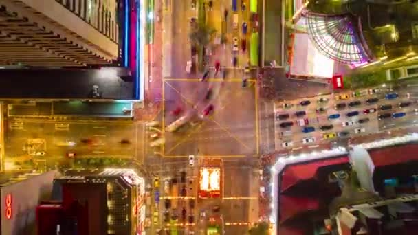 Crepúsculo Iluminado Singapore Ciudad China Ciudad Mercado Aéreo Vertical Panorama — Vídeos de Stock