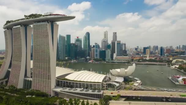 Singapore Stad China Stad Markt Lucht Topdown Panorama Timelapse — Stockvideo