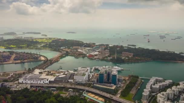 Singapore Ville Chine Ville Marché Aérien Topdown Panorama Timelapse — Video