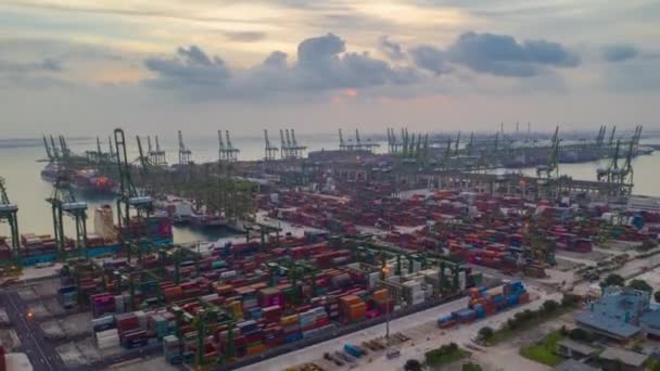 Singapore Timelapse Dock Stadsgezicht Beeldmateriaal Panorama — Stockvideo