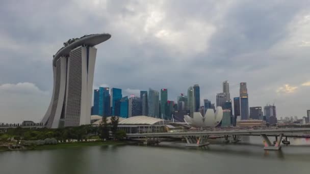 Singapur Şehir Pazar Hava Panorama Timelapse — Stok video