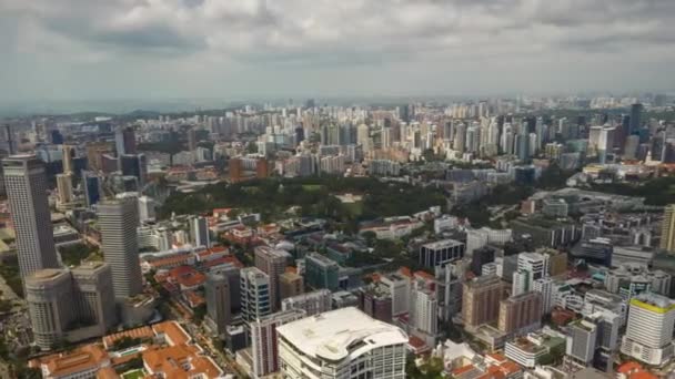 Dzienny Lot Nad Miastem Singapore Panorama Lotnicza Timelapse — Wideo stockowe