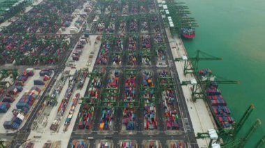 Singapur 4k zaman dilimi rıhtım manzaralı panorama 