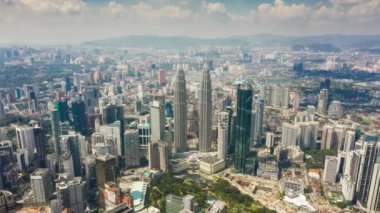 Kuala Lumpur, Malezya - 25 Eylül 2018: gündüz kuala lumpur downtown aerial panorama 4k timelapse yaklaşık 25 Eylül 2018 kuala lumpur, malezya.