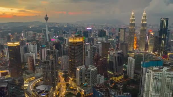 Kuala Lumpur Malaysia Settembre 2018 Notte Kuala Lumpur Centro Aereo — Video Stock