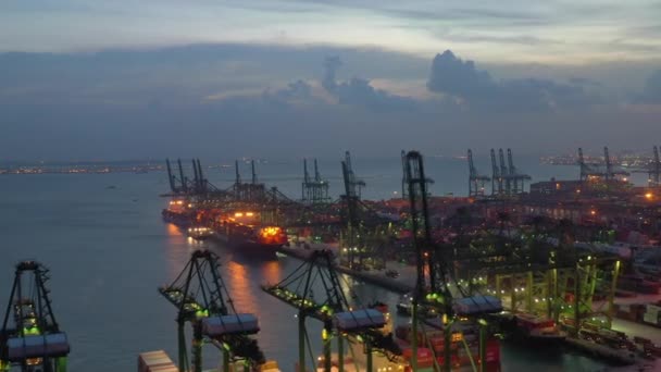 新加坡4K 时间流逝码头城市景观画面全景 — 图库视频影像