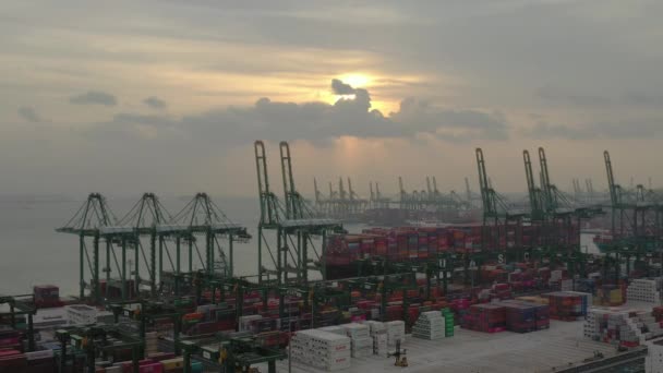 Singapur Timelapse Muelle Paisaje Urbano Metraje Panorama — Vídeos de Stock