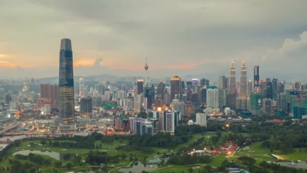 Kuala Lumpur Malajzia Szeptember 2018 Nappali Kuala Lumpur Belvárosában Légi — Stock videók